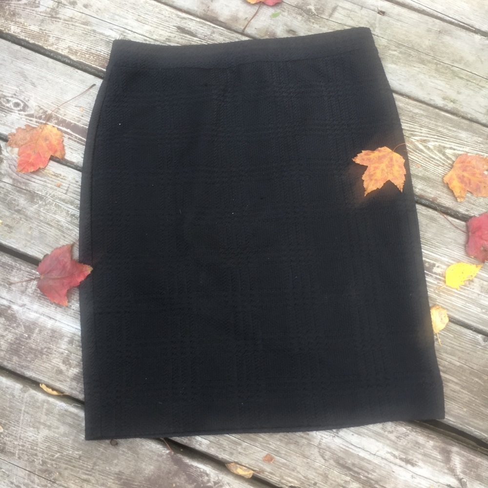 Black Pencil Skirt w/ Waffle texture